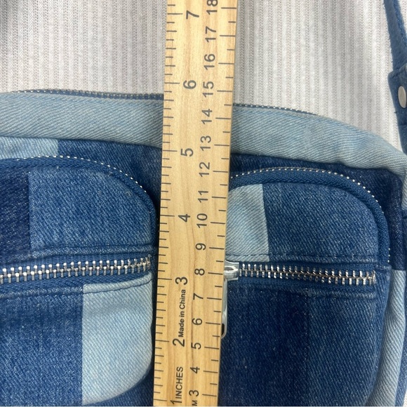 Small Denim Patchwork Purse Bag Adjustable - Picture 9 of 9